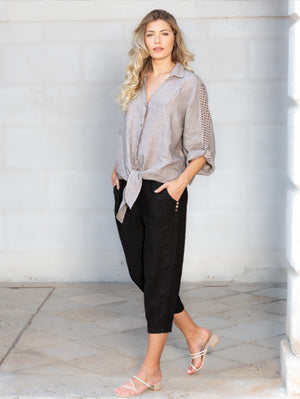 TIE KNOT TOP WITH LACE