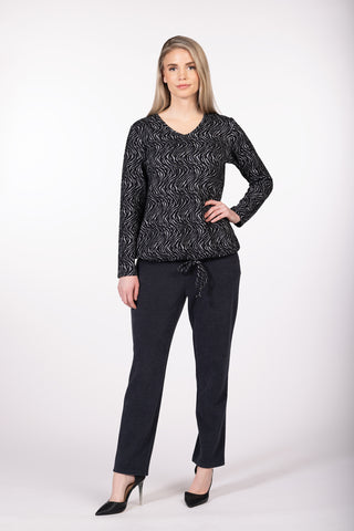 Women’s long sleeve drawstring top