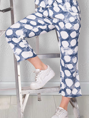 Circle Print Ankle-Length Pants