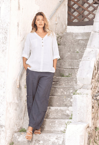 Cargo Pocket Linen Jogger Pant