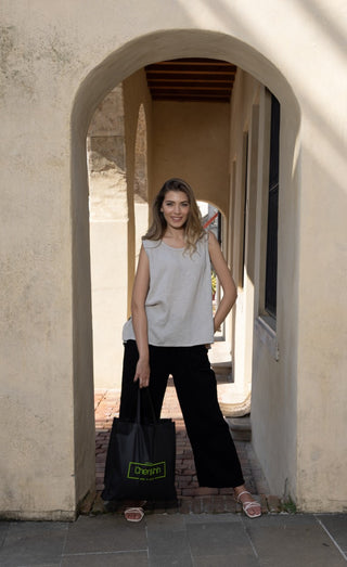Sleeveless Side Button Top