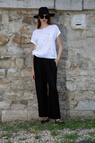 Relaxed Linen Wide Leg Pants