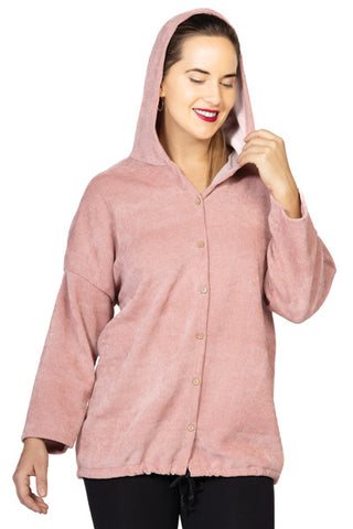 HOODIE WITH BUTTONS – Cozy Soft Feel & Adjustable Hem