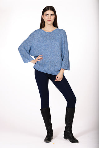Charcoal Shimmer Batwing Knit Sweater
