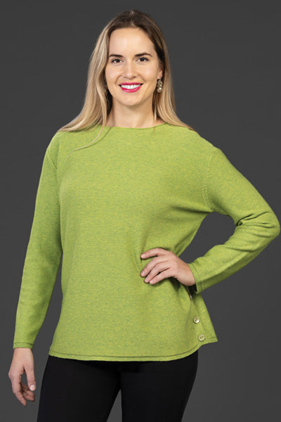 Round Neck Sweater with side Buttons