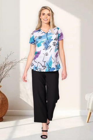 Wide-Leg Ankle-Length Pants