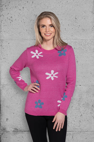 Flower Print Sweater