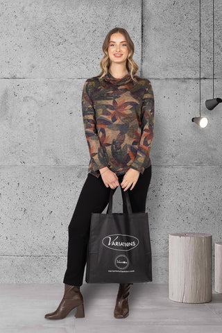 Women's Cowl Neck Floral Print Top