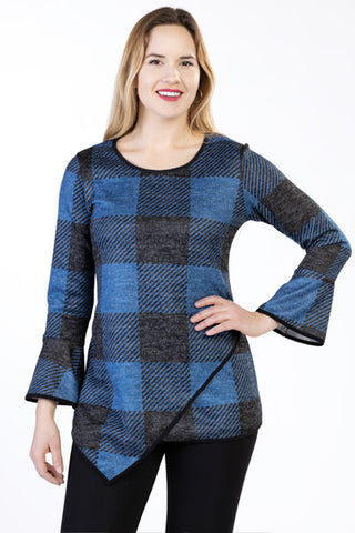 BELL SLEEVE TUNIC – Modern Check Pattern & Flattering Shape