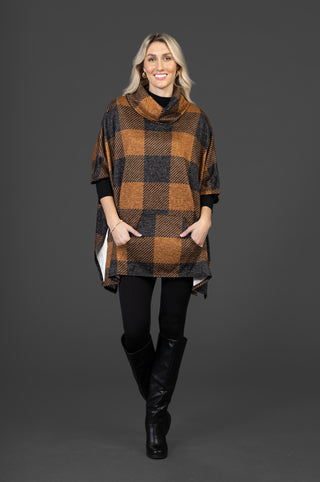 ABSTRACT PONCHO – Oversized Cowl Neck Layer