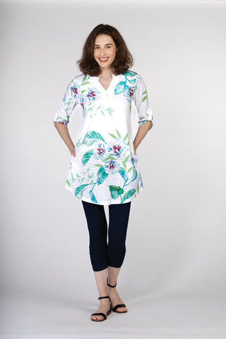 LEAF PRINT LONG TUNIC